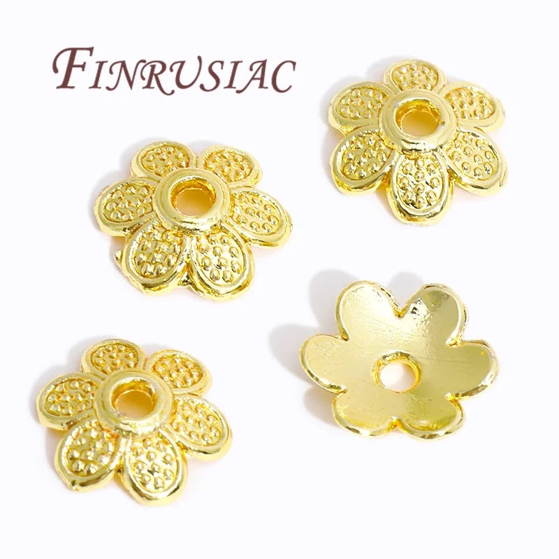 18K/14K Gold Plated Filigree Flower Bead Caps – Jewelry Making