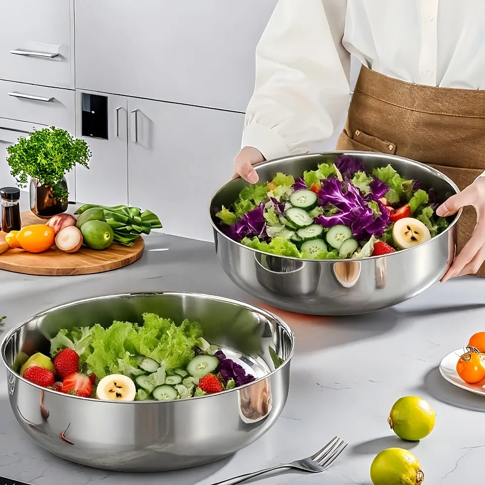 Large Stainless Steel Mixing Bowl – Dough, Salad & Soup