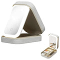 Portable LED Mirror Makeup Brush & Cosmetics Storage Box