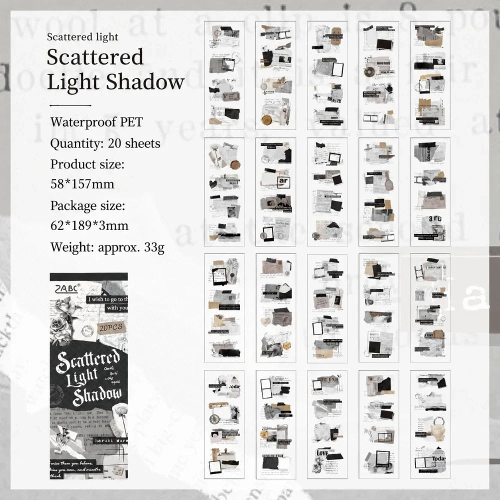 Vintage Landscape Sticker Book – 20 Sheets Retro Collage Pack
