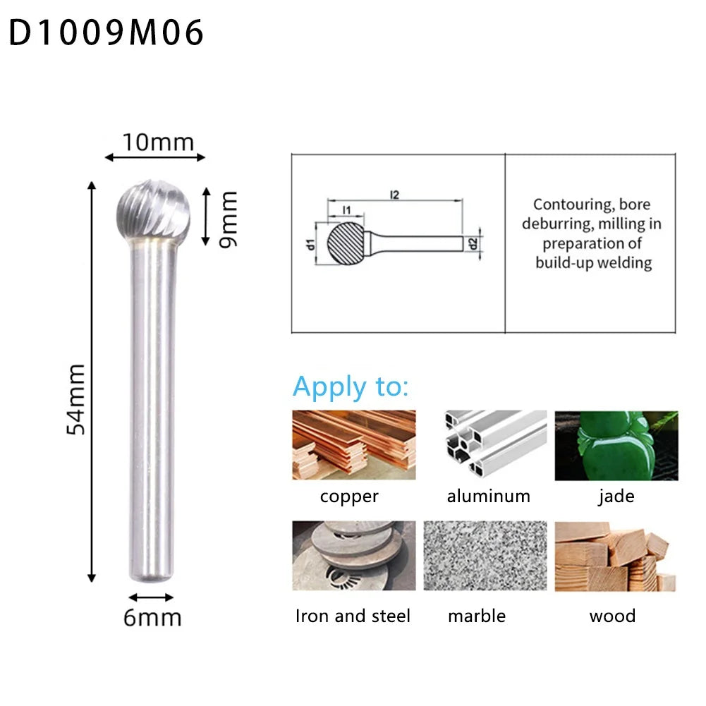Carbide Ball Head Rotary Burr | Die Grinder Bit – DAZZLEEX
