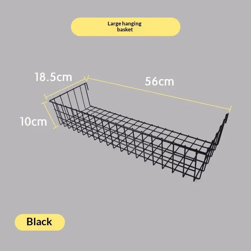 Iron Grid Wall Hanging Basket – Decorative Storage Display Rack