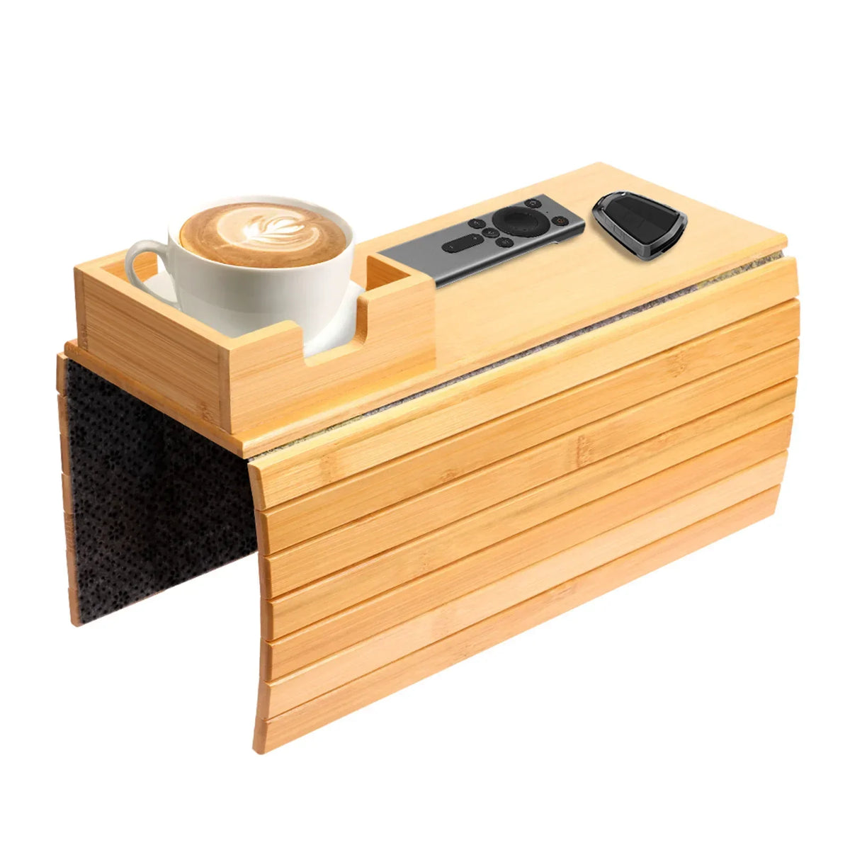 Wooden Sofa Arm Tray – Anti-Slip Couch Cup Holder Organizer