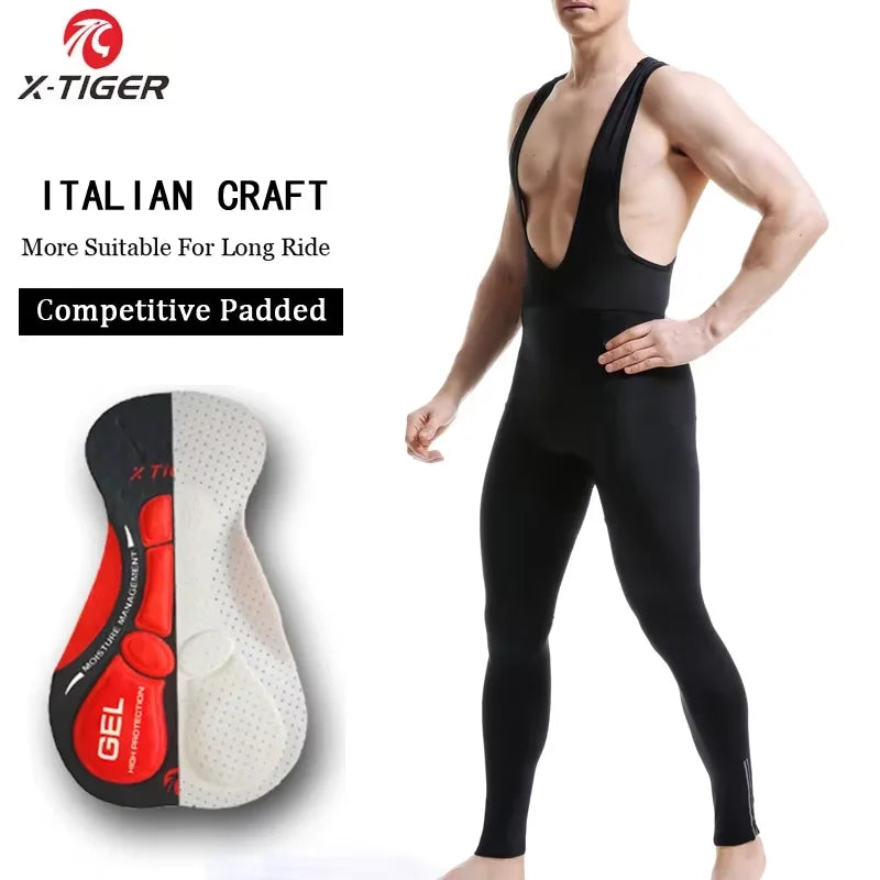 X-Tiger Men's Cycling Bib Pants | 5D Gel Pad Pro Lycra Tights