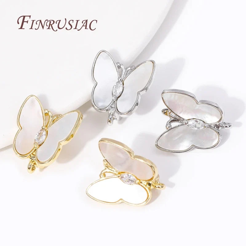 18K Gold Plated Zircon Butterfly Ear Wire Clasps – DIY Earrings