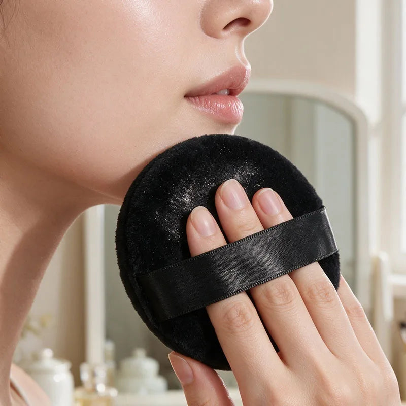 Black Velvet Powder Puffs Ultra Soft Flocking 2/3 Pack