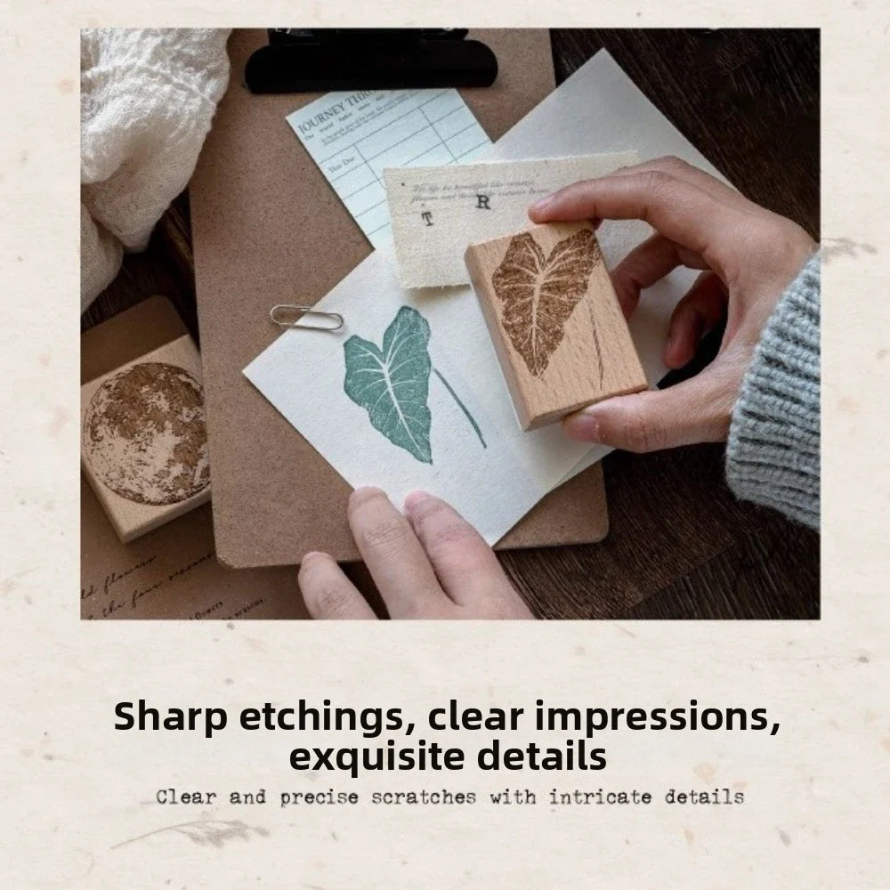 Wooden Rubber Craft Stamps – Flower Butterfly Leaves Designs