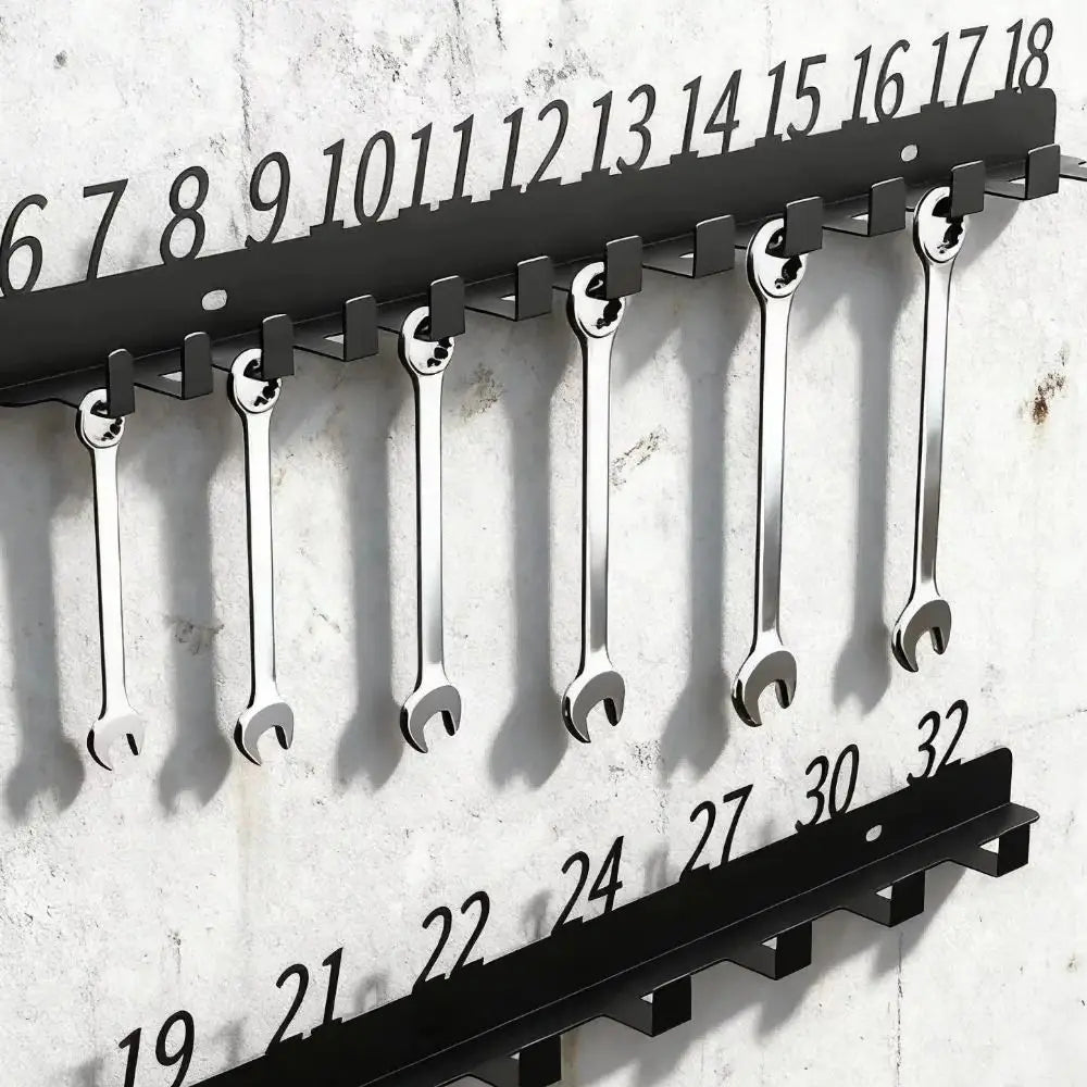 Wall-Mounted Wrench Sorting Rack | Cast Iron Tool Storage