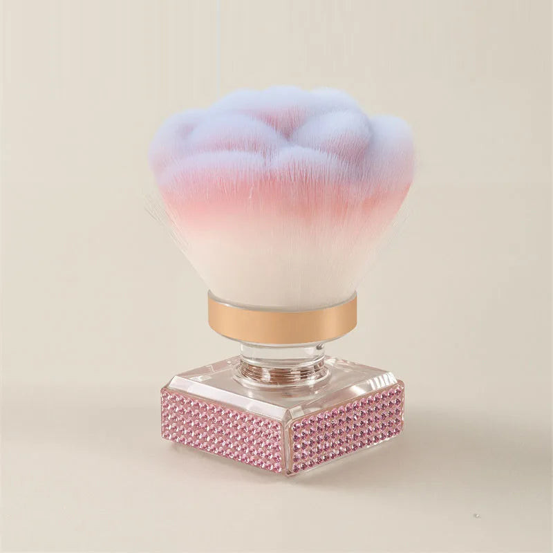 Rose Fluffy Powder Brush – Rhinestone Base Blush & Nail Dust