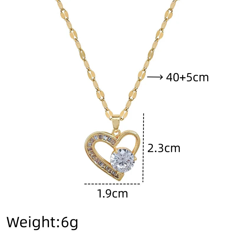 Women's Heart Pendant Necklace | Gold Minimalist Choker