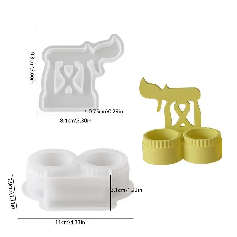 Silicone Candle Holder Mold Set – Tealight & Fire Shape DIY Mould
