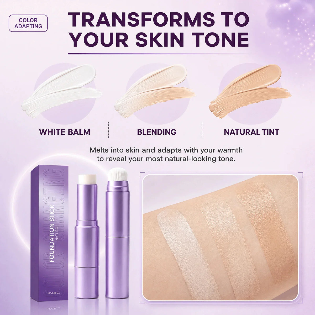 VIARELINE 2-in-1 Color Changing Foundation Stick | All Skin