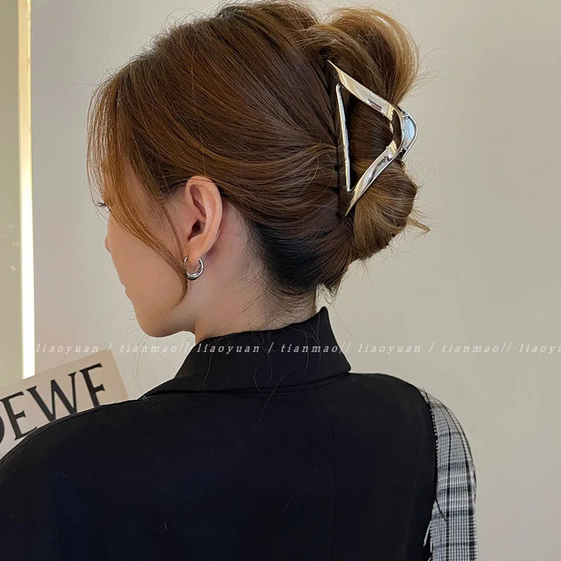 Metal Geometric Hair Claw Clips – Korean Style Barrettes Women
