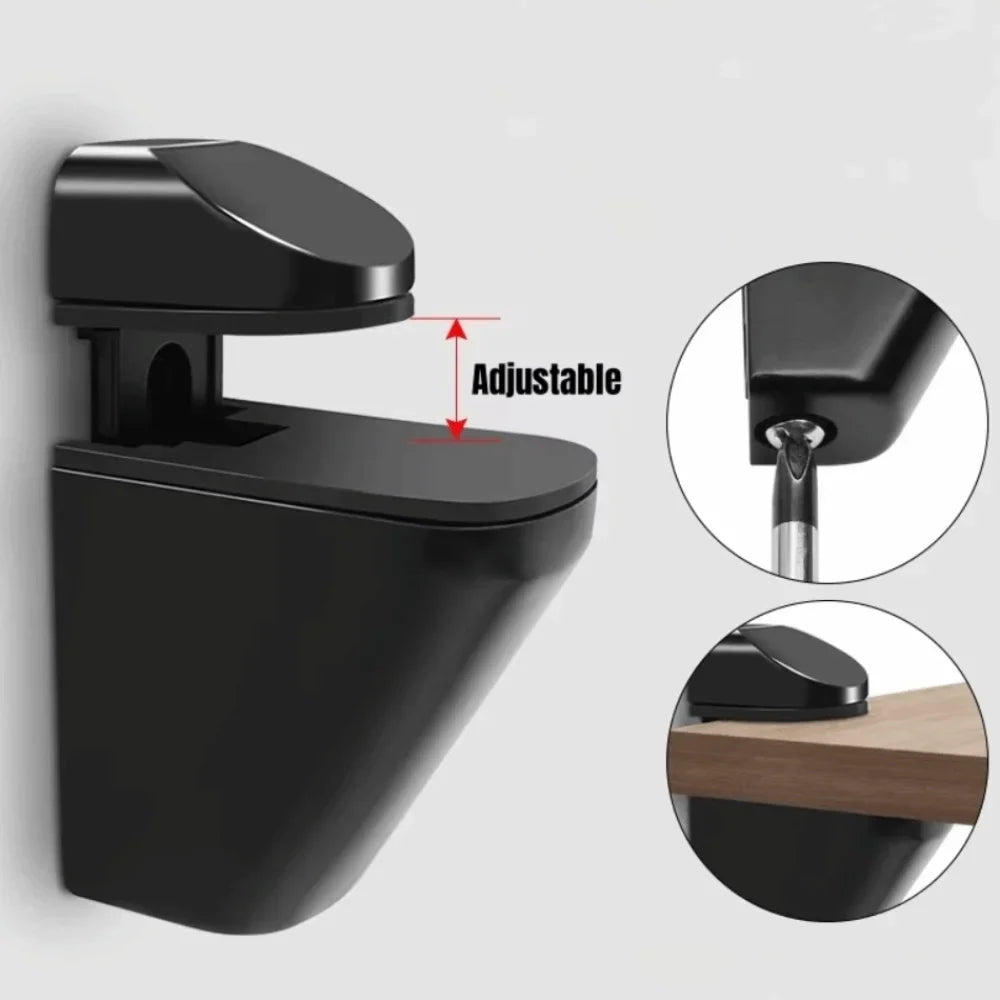 Zinc Alloy Adjustable Glass Shelf Clamps 1-22mm Bracket