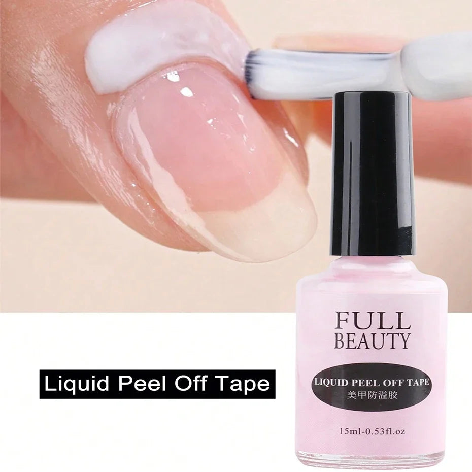 Peel Off Latex Nail Edge Guard Liquid 15ml + Tweezer
