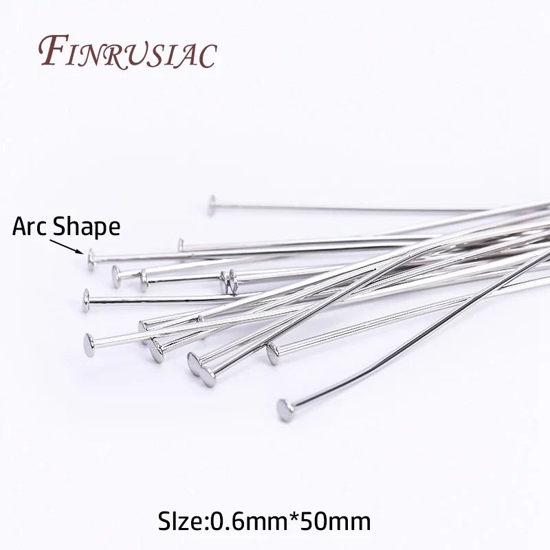 Arc-Shaped Flat Head Pins – Gold/Silver Plated Jewelry Findings