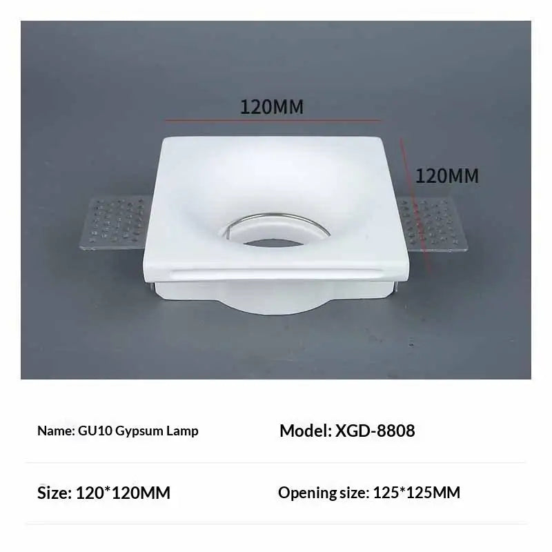 Recessed Gypsum Ceiling Downlight GU10 LED Borderless Frame