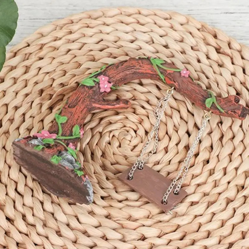 Miniature Fairy Garden Swing Resin Figurine – Micro Landscape
