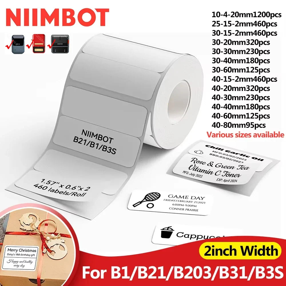Niimbot Thermal Label Paper Round White 20-50mm | B1 B21 B203