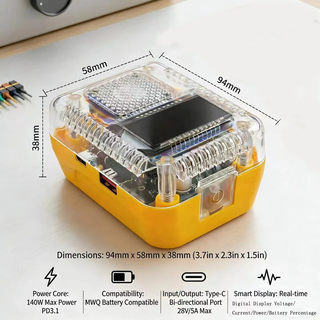 140W PD3.1 USB-C Battery Adapter Digital Display – DCB200 DCB203