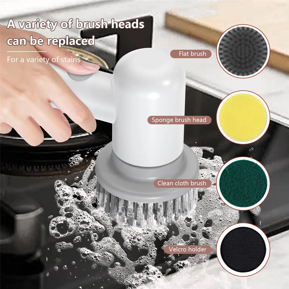 Electric Spin Scrubber – Rechargeable Cordless Cleaning Brush