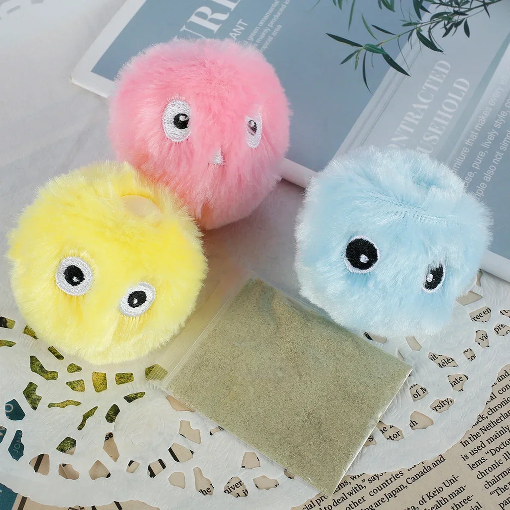 3-Pack Cat Interactive Squeaky Plush Ball Toys | Electric Moving