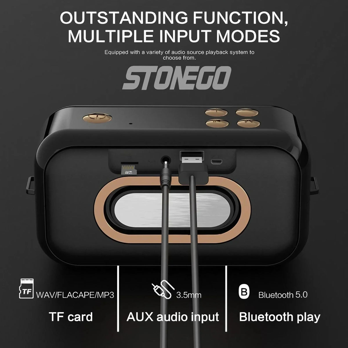 STONEGO 16W Bluetooth 5.0 Portable Speaker IPX5 Waterproof TWS