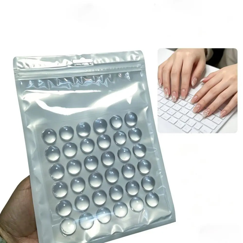 Clear Raised Silicone Keyboard Stickers for Long Nails 36–108 Pcs