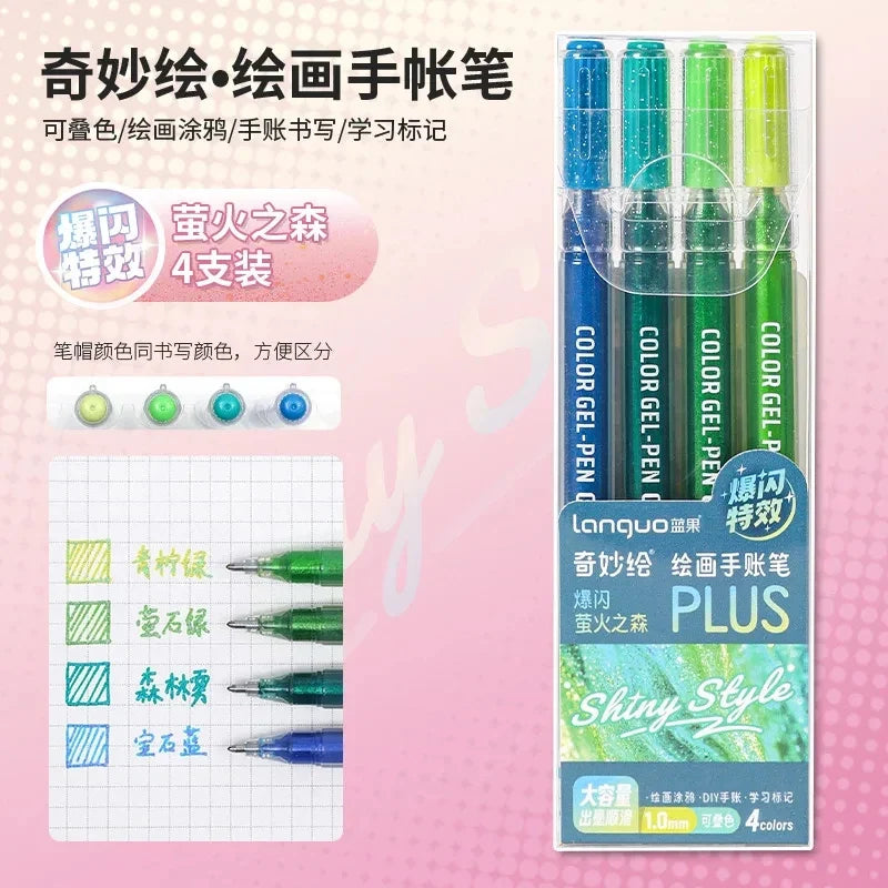 Glitter Gel Pen Set 162 Colors – 0.5mm & 1.0mm Art Pens