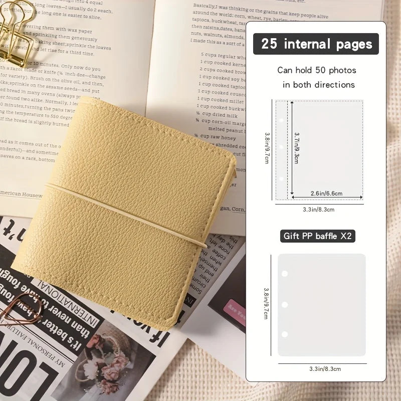 Mini Soft Leather Pocket Photo Album – 50 Pages | Nixie