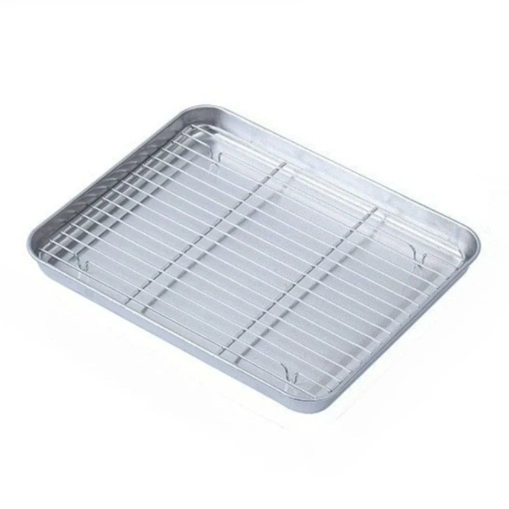 Stainless Steel Baking Pan & Wire Rack – BBQ & Camping Tray