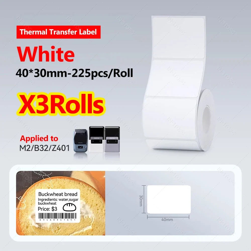 NiiMBOT M2/M3 Thermal Transfer Label Paper Rolls – 3 or 5 Pack