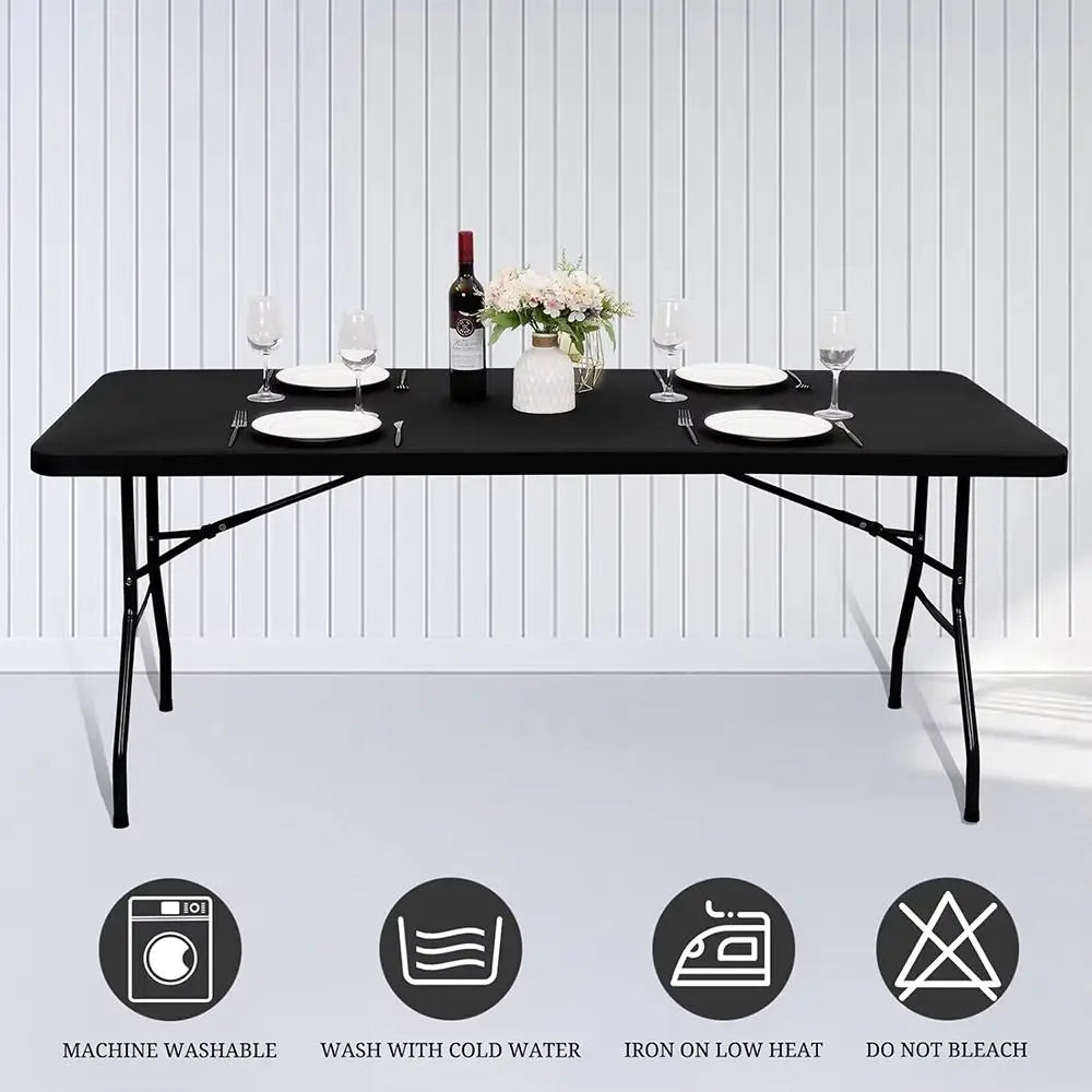 Spandex Stretch Fitted Tablecloth – 6FT Rectangular Cover