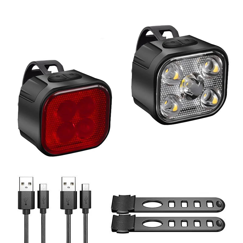 BUCKLOS Type-C Rechargeable Bike Light Set – Front & Rear MTB