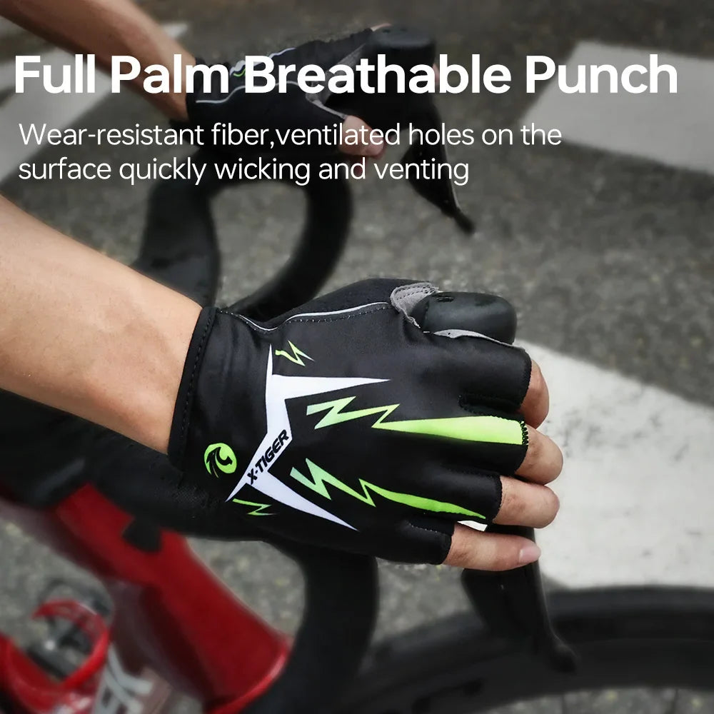X-TIGER Half-Finger MTB Cycling Gloves | Anti-Slip Breathable
