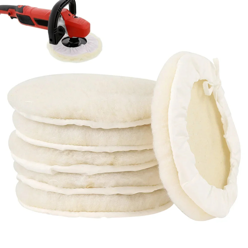 7 Inch Wool Buffing & Polishing Pads for Car, Glass & More