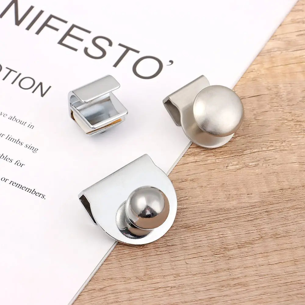 No-Drill Steel Glass Door Handle & Cabinet Drawer Pull Knob