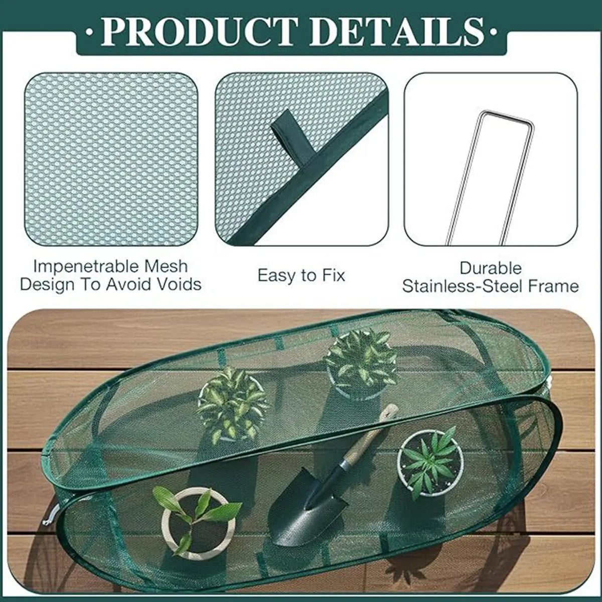 Pop-Up Plant Cover Fine Mesh Net with Ground Stakes | Garden