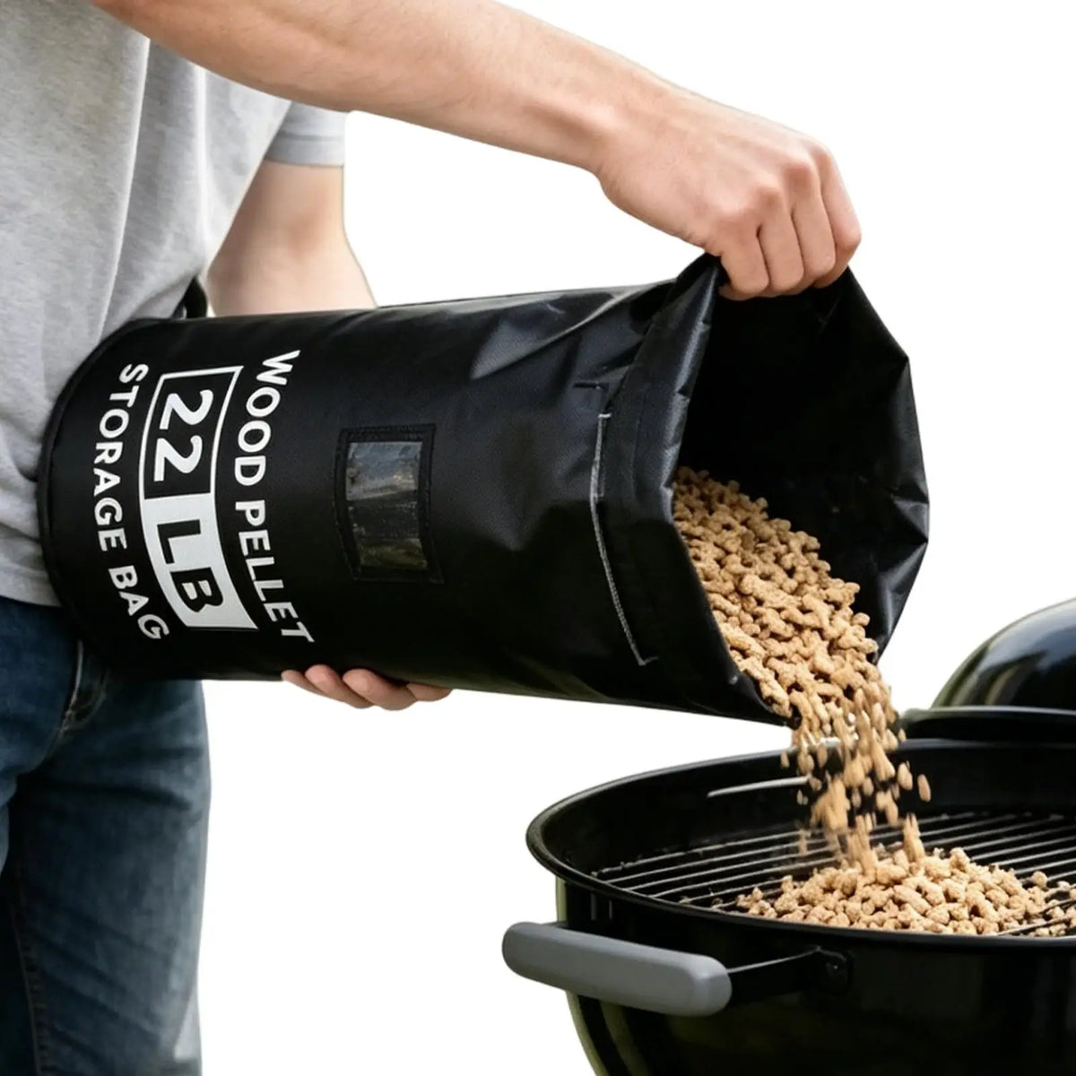 Wood Pellet & Charcoal Storage Container – 22 LB BBQ