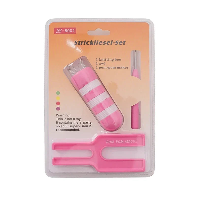 DIY Pom Maker Kit – Fluffy Yarn Pompom Tool for Knitting & Crafts