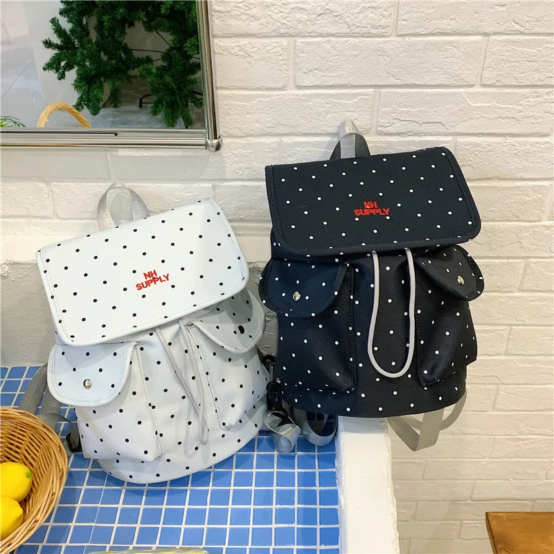 Polka Dot Backpack for Women – Lightweight College Style