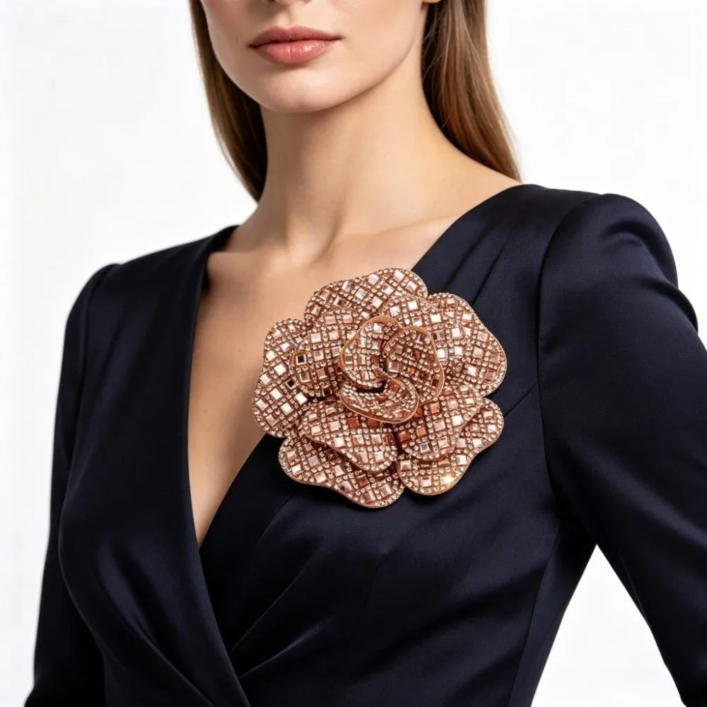 3D Rhinestone Flower Patch – DIY Brooch Corsage Badge