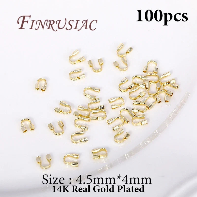 18K Gold Plated Crimp Beads, End Caps & Lobster Clasps