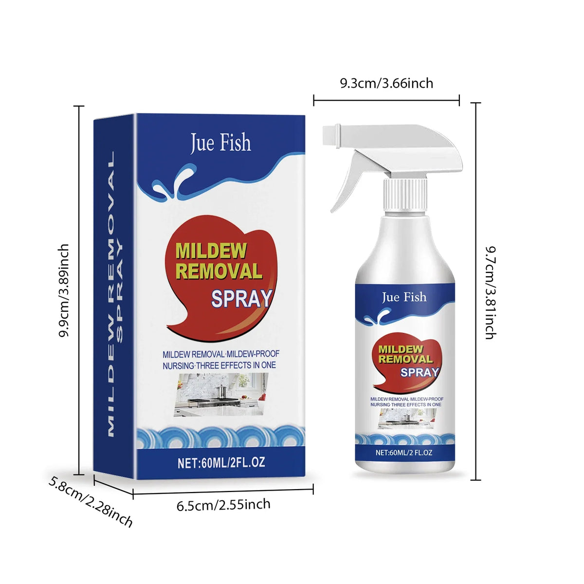 Jue-Fish Mold Remover Spray 60ml – Tiles, Kitchen & Bath