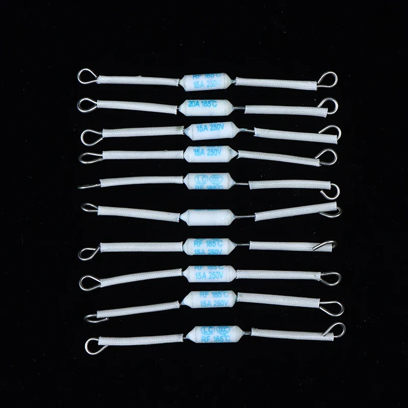 10Pcs Ceramic Thermal Cutoff Fuse 10/15/20A 250V 185°C 230°C
