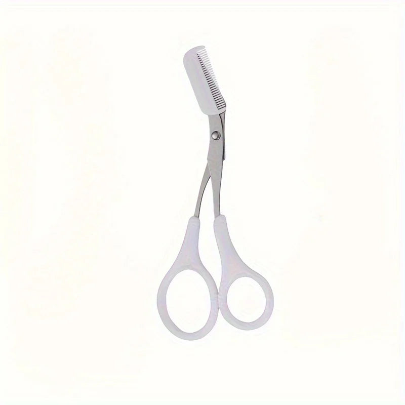 Stainless Steel Eyebrow Scissors with Comb | Precision Grooming