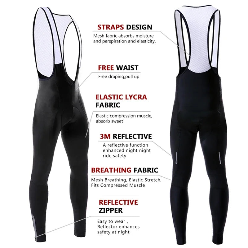 X-TIGER Men's Cycling Bib Tights | 5D Coolmax Gel Pad MTB Road