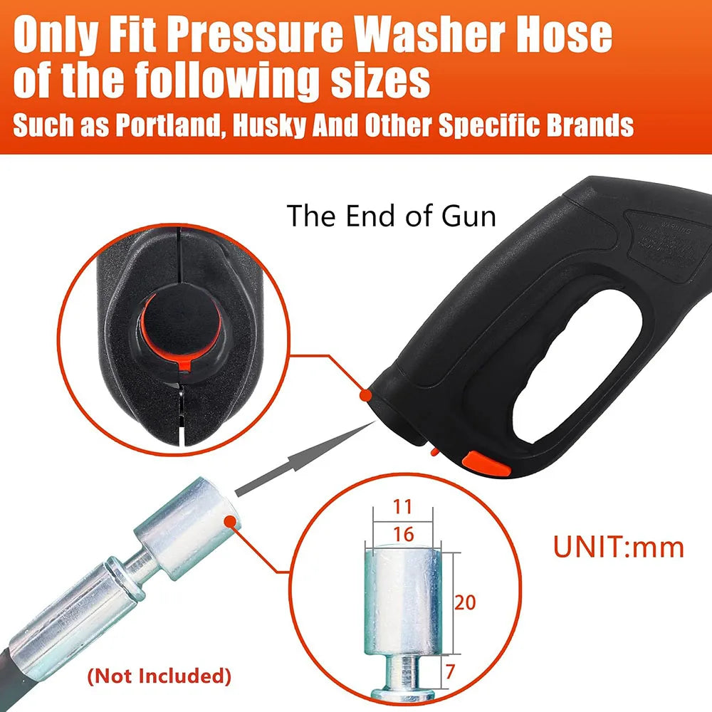 Pressure Washer Spray Gun – Turbo Nozzle & 5 Tips Included