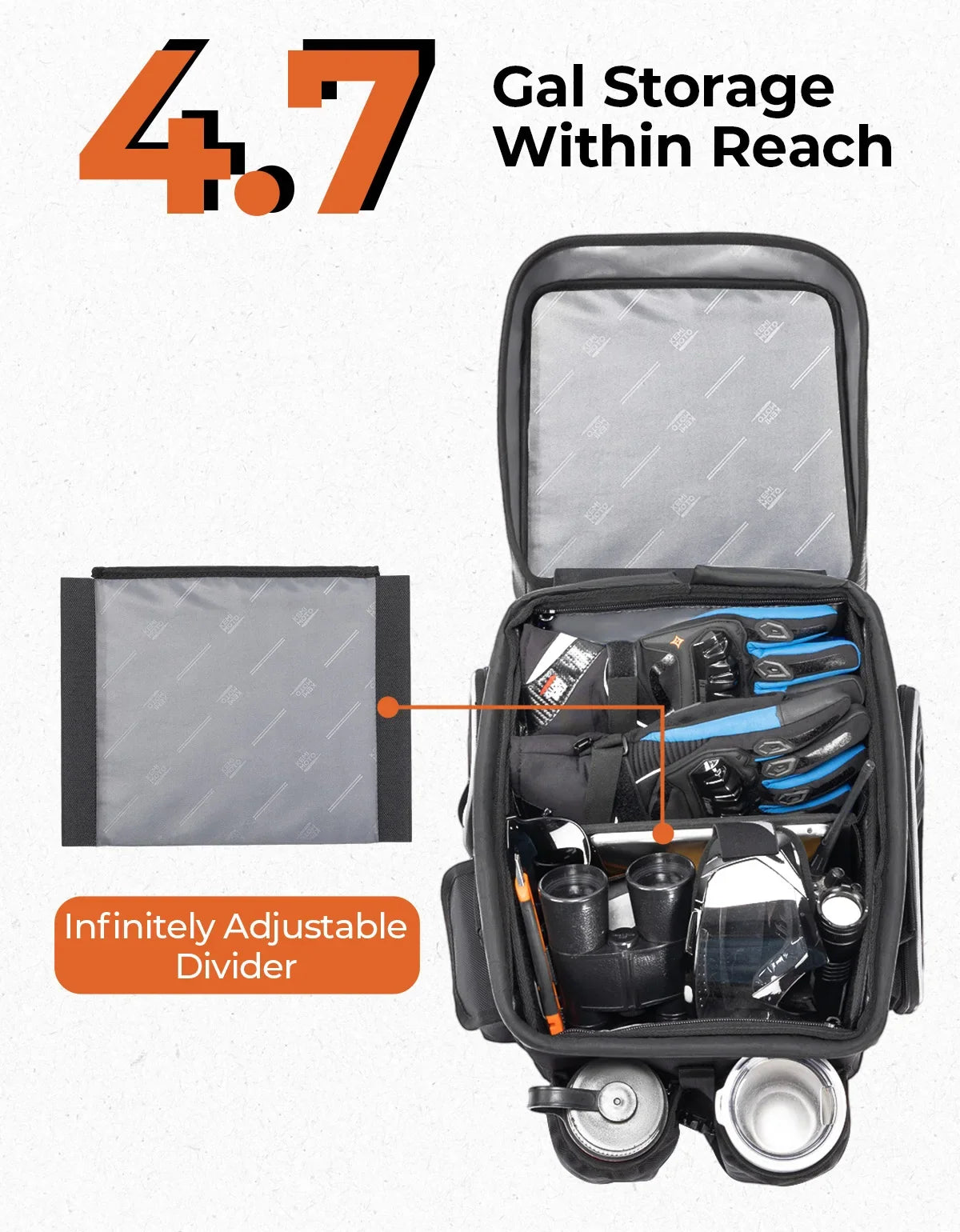 KEMIMOTO 18L UTV Center Seat Storage Box – Water Resistant