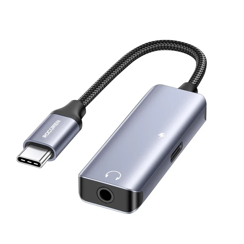 Rocoren USB-C to 3.5mm Audio Adapter with 36W PD Charging